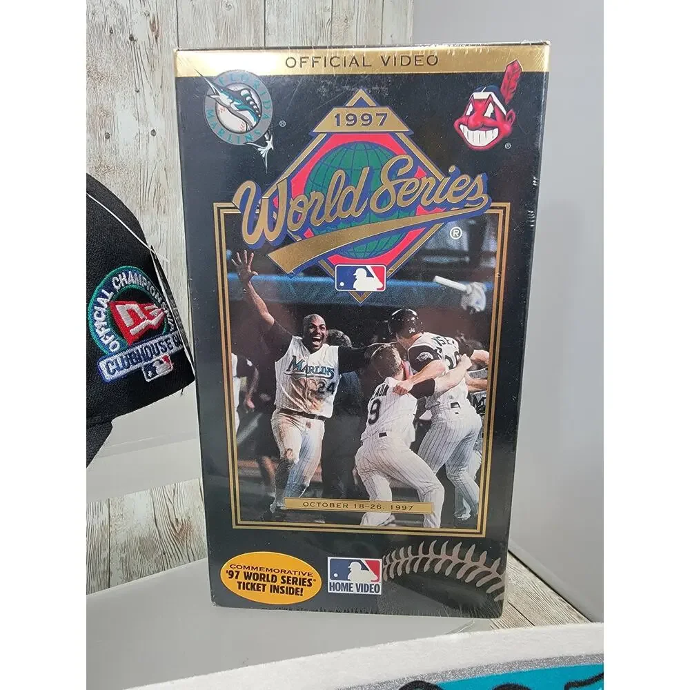 Vintage Florida Marlins 1997 World Series Champions Pennant, Hat. DVD MLB
